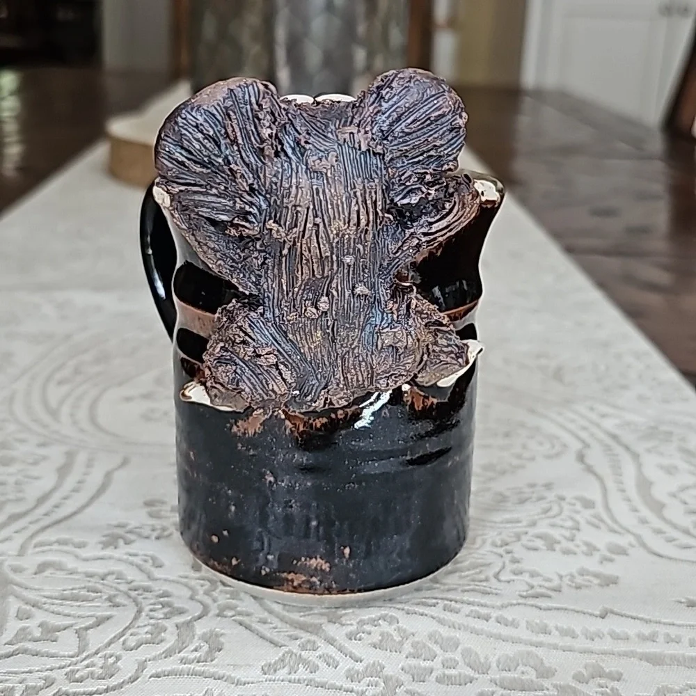 Nica Handcrafted & Signed Brown 3D Koala Ceramic Mug